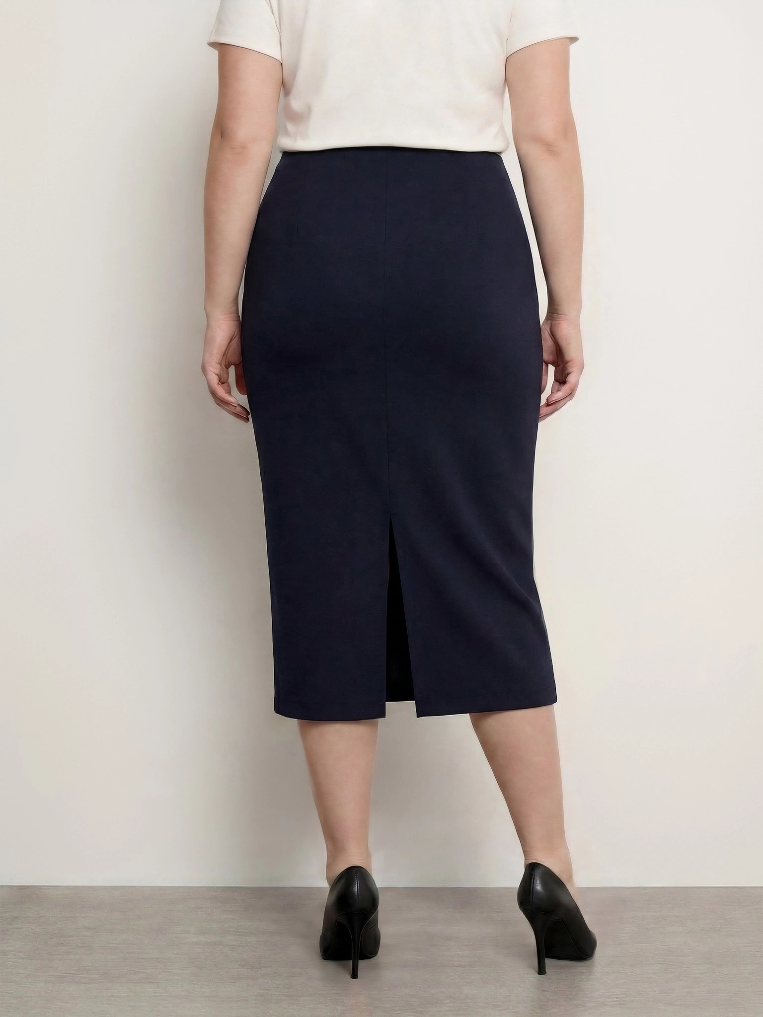 Юбка темно-синего цвета из смесовой вискозы